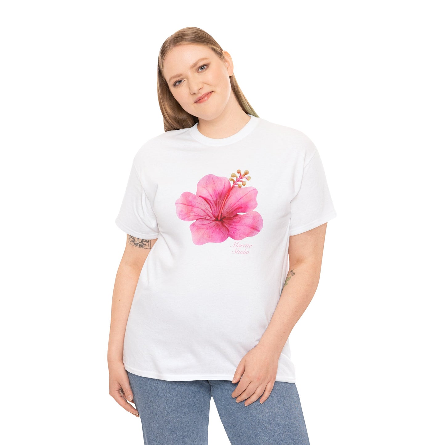 Floral Unisex Tee, Hibiscus Cotton Shirt, Summer Wear, Casual Outfit, Gift Idea, Beach Style