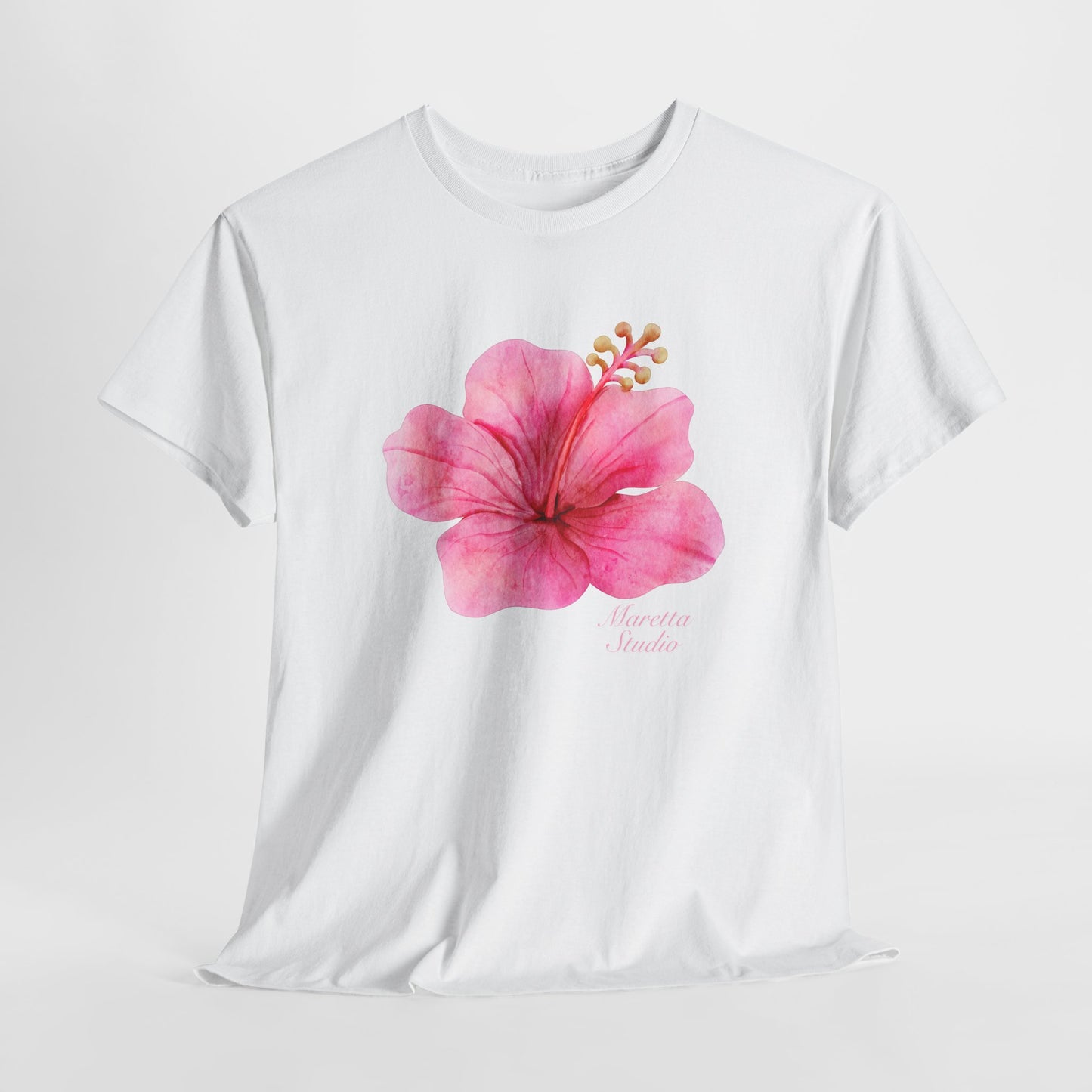Floral Unisex Tee, Hibiscus Cotton Shirt, Summer Wear, Casual Outfit, Gift Idea, Beach Style