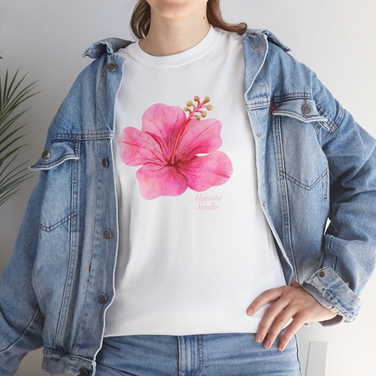 Floral Unisex Tee, Hibiscus Cotton Shirt, Summer Wear, Casual Outfit, Gift Idea, Beach Style