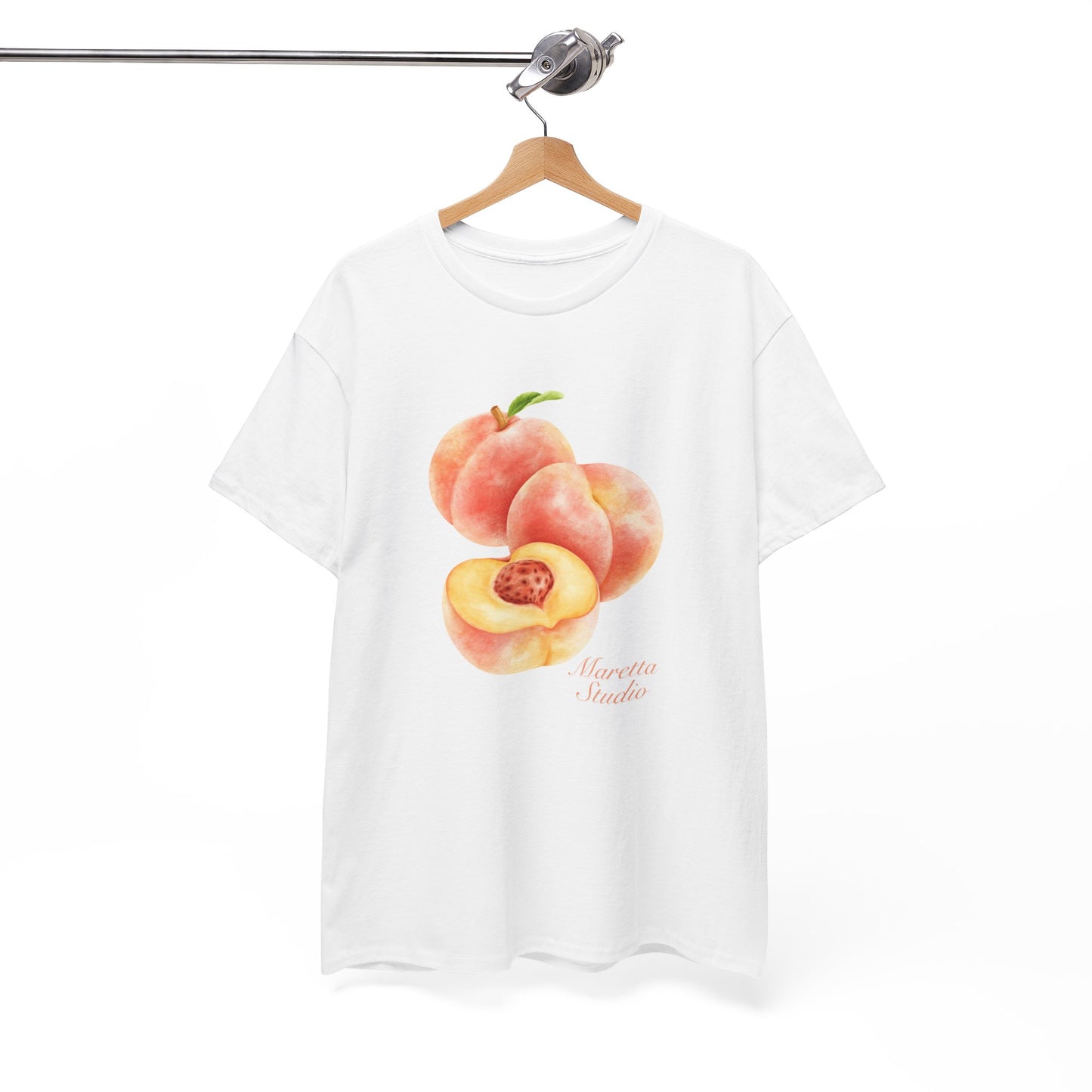 Peachy Vibes Unisex Heavy Cotton Tee | Cute Fruit Shirt, Summer Apparel, Gift for Foodies, Trendy Outfit, Seasonal T-Shirt