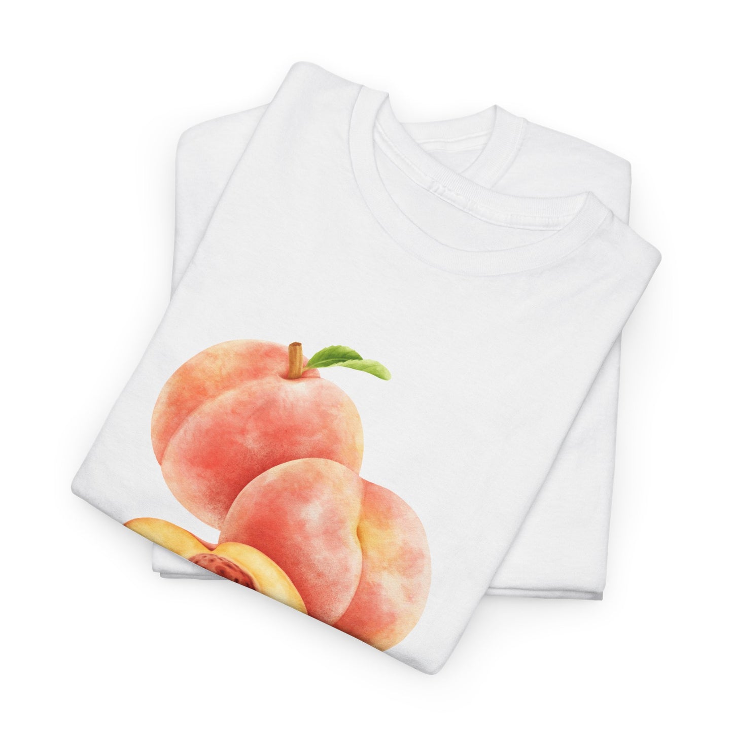 Peachy Vibes Unisex Heavy Cotton Tee | Cute Fruit Shirt, Summer Apparel, Gift for Foodies, Trendy Outfit, Seasonal T-Shirt