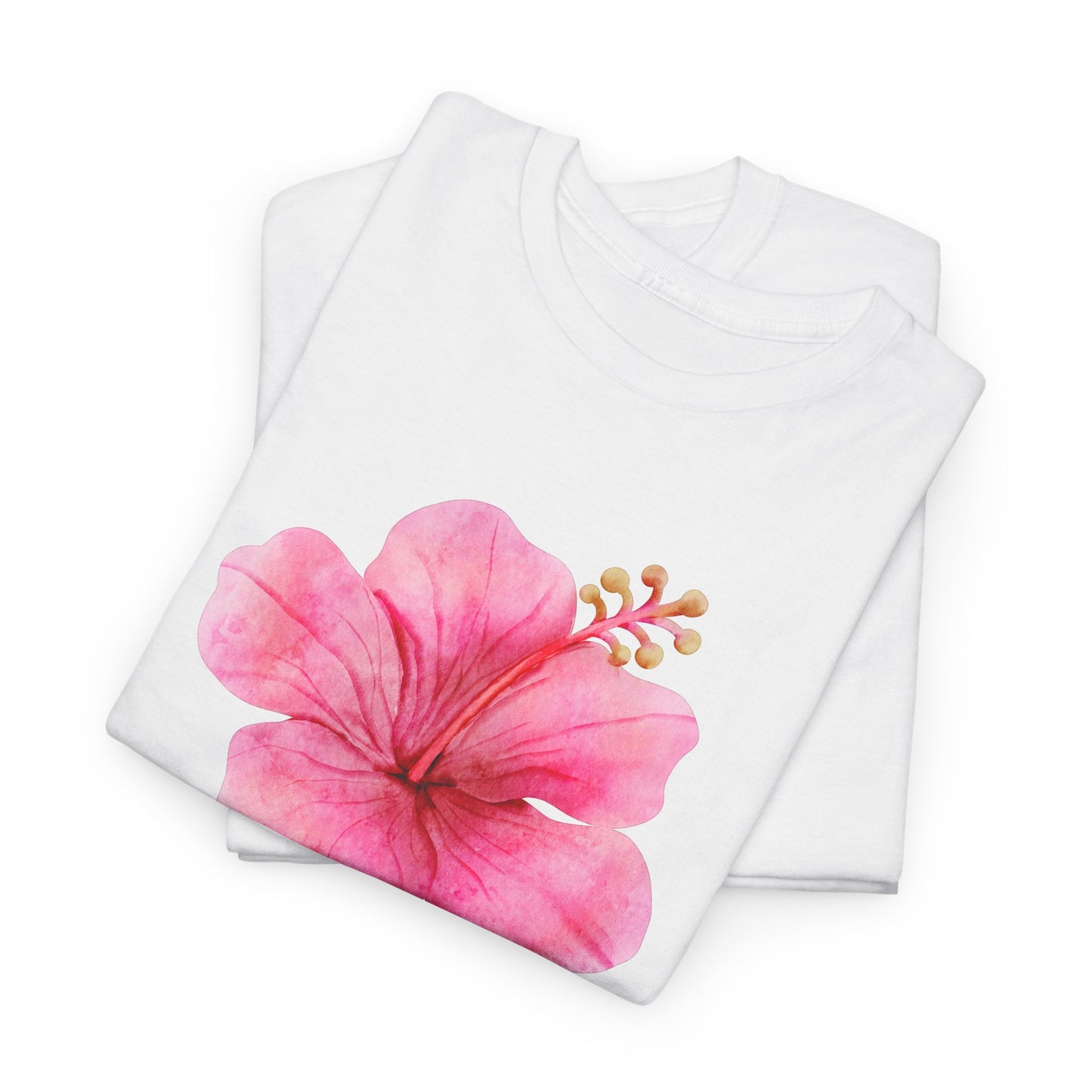 Floral Unisex Tee, Hibiscus Cotton Shirt, Summer Wear, Casual Outfit, Gift Idea, Beach Style