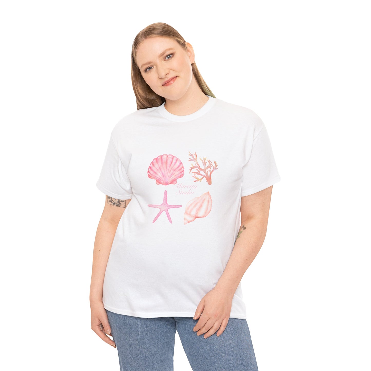 Beach Vibes Unisex Heavy Cotton Tee | Ocean-Inspired Graphic Shirt for Summer Fun, Gift for Beach Lovers, Seasonal Wardrobe Essential