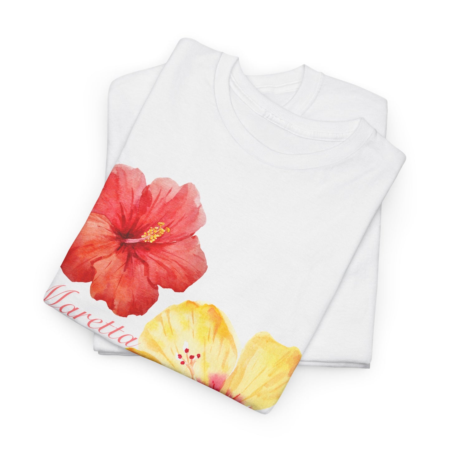 T-Shirt with Floral Design, Hibiscus Flower Tee, Summer Vibe Top, Casual Floral Wear, Gift for Tropical Lovers
