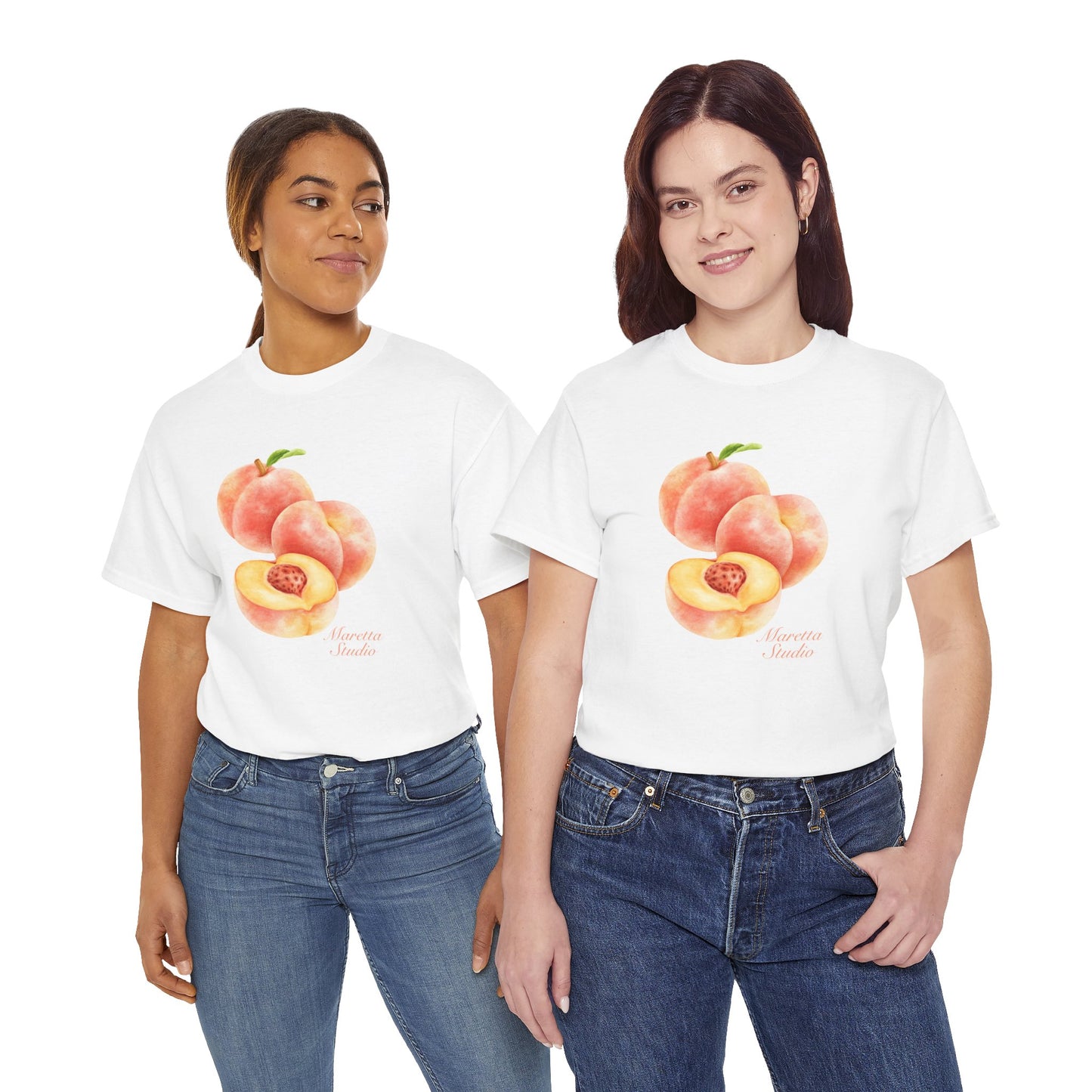 Peachy Vibes Unisex Heavy Cotton Tee | Cute Fruit Shirt, Summer Apparel, Gift for Foodies, Trendy Outfit, Seasonal T-Shirt